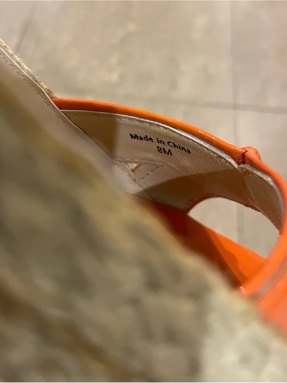 Diane Von Furstenberg Orange Patent Leather Wedge Espadrille, Size 8
